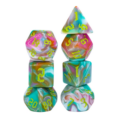 Teal Sunrise RPG Dice Set