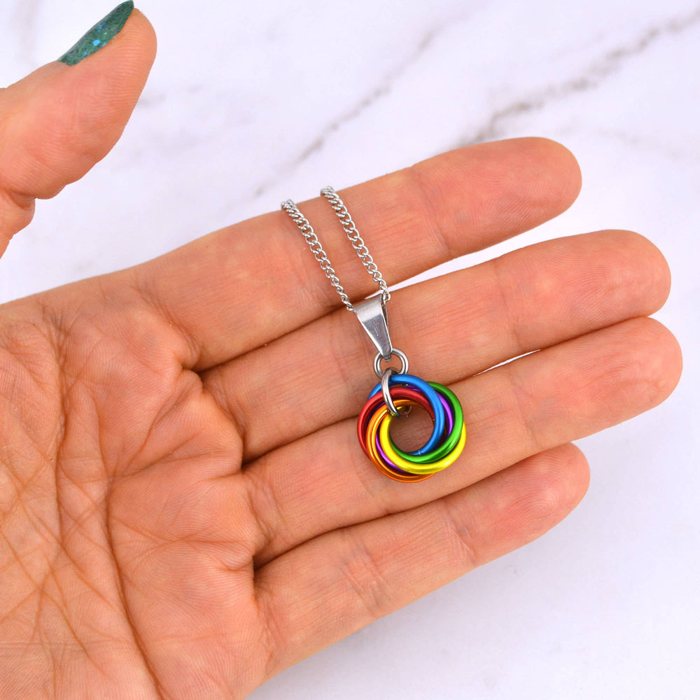 LGBTQ Rainbow Pride Pendant - Small Swirl