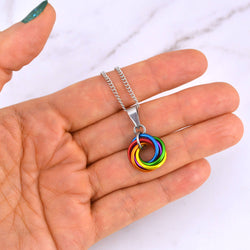 LGBTQ Rainbow Pride Pendant - Small Swirl