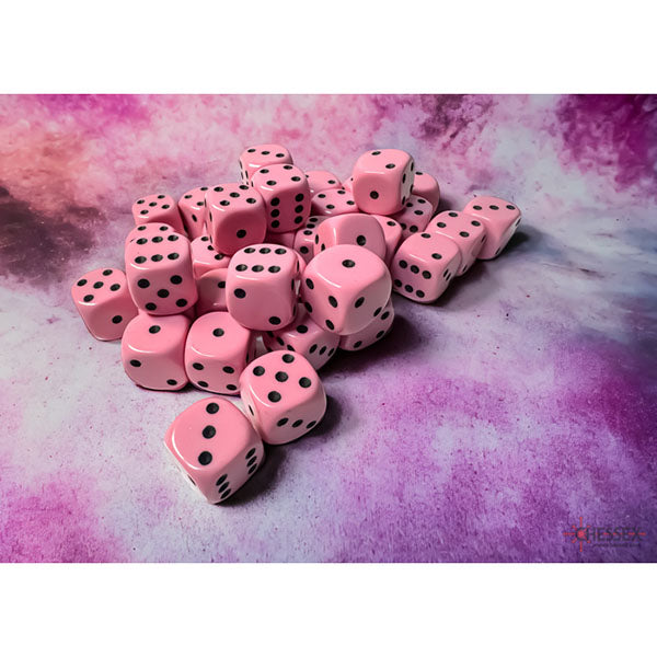Chessex 12mm d6 (36) Opaque - Pastel-Pink/Black