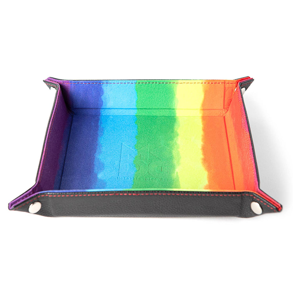 Velvet Folding Dice Tray with Leather Backing (7 Colors): Green