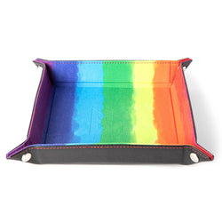 Velvet Folding Dice Tray with Leather Backing (7 Colors): Blue