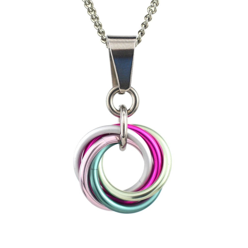 LGBTQ Pride Small Swirl Pendant - 24+ Flags: Transgender (light)