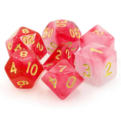 Red Milky RPG Dice Set