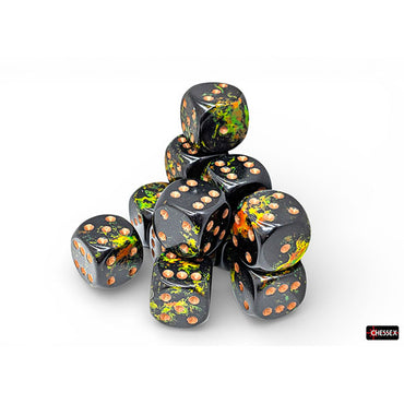 Chessex 16mm d6 (12) Brush Dice - Deep Forest