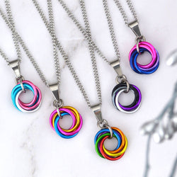 LGBTQ Pride Small Swirl Pendant - 24+ Flags: Demisexual