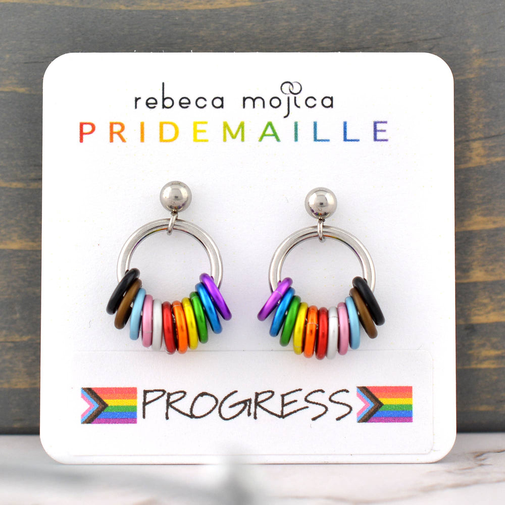 LGBTQ Progress Pride - Small Hoop Earring on Post