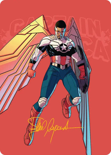Captain America, Wings of Freedom Art Card (22/45) (Gold-Stamped Signature) [Marvel Super Heroes Art Series]