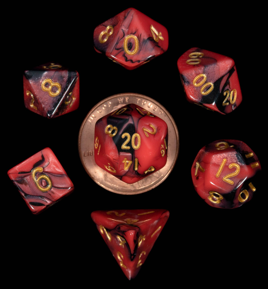 10mm Mini Dice Acrylic Polyhedral Set (24 Options): Stardust Purple