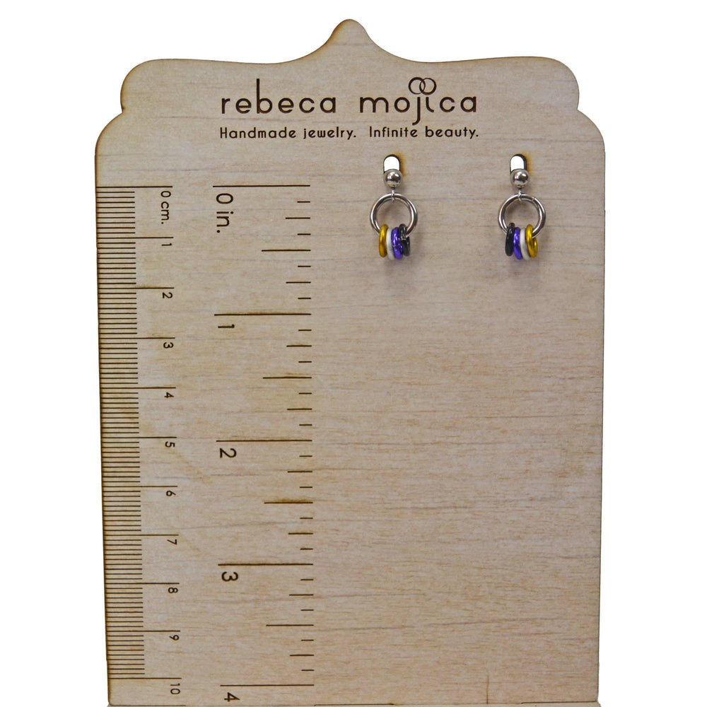 Nonbinary Pride - Tiny Hoop Flag Earring