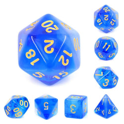 Blue Milky RPG Dice Set