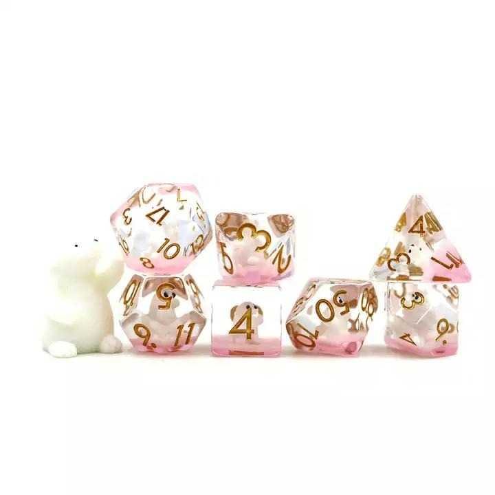 Pink Polar Bear RPG Dice Set