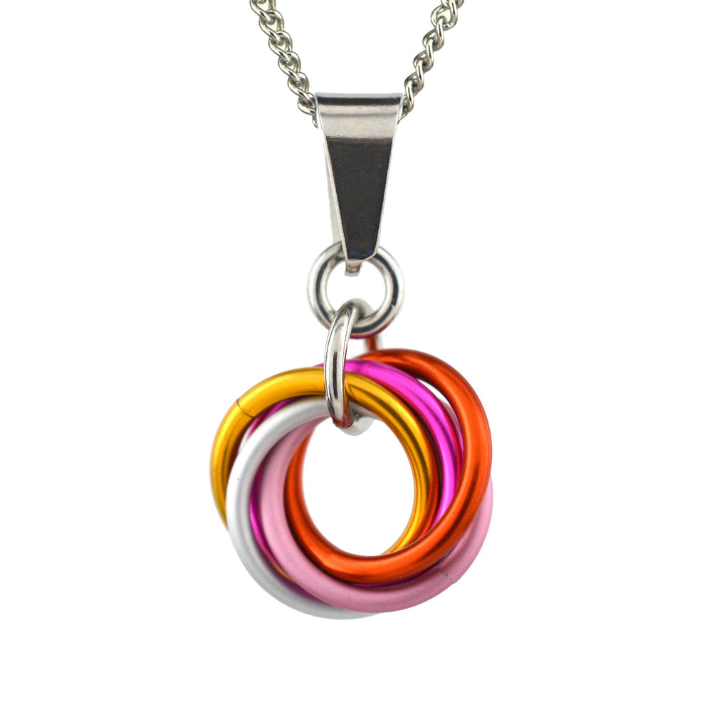 LGBTQ Pride Small Swirl Pendant - 24+ Flags: Demisexual