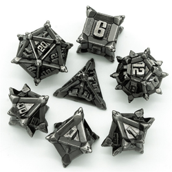 Warrior's Flail: Silver - Metal RPG Dice Set
