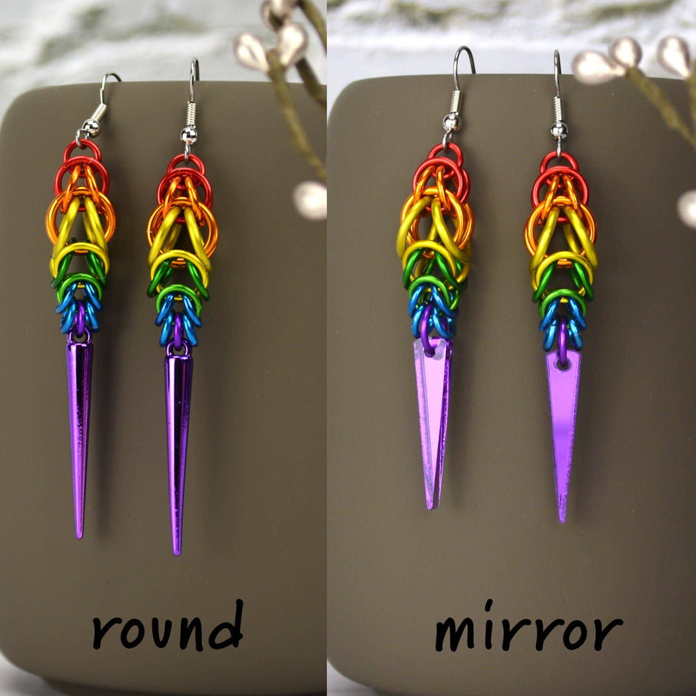 LGBTQ Rainbow Pride - Spike Earring: Mirror Spike