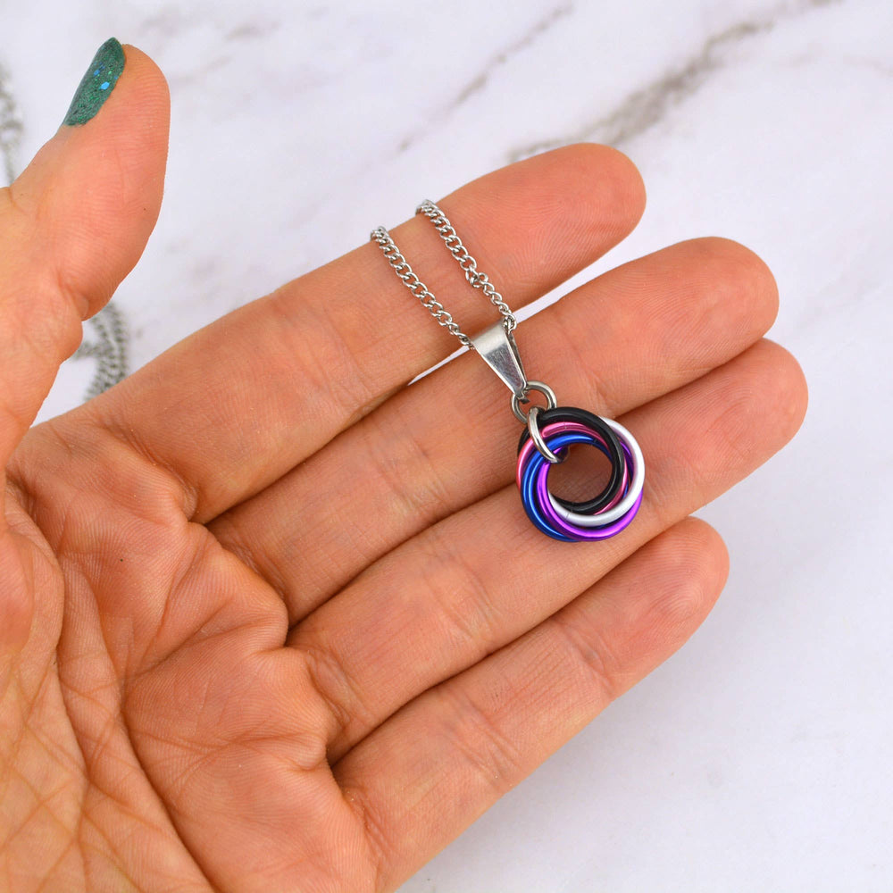 LGBTQ Pride Small Swirl Pendant - 24+ Flags: Nonbinary