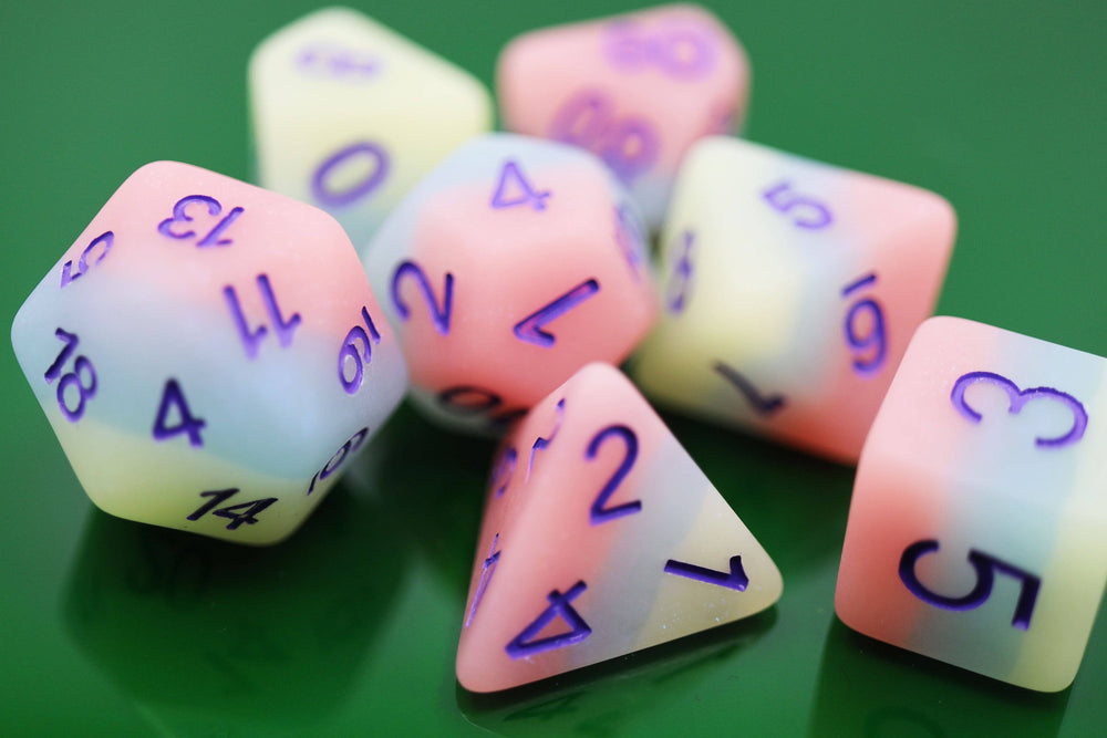 Peach Snow Cone RPG Dice Set
