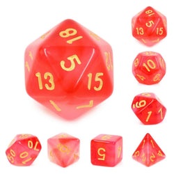 Red Milky RPG Dice Set