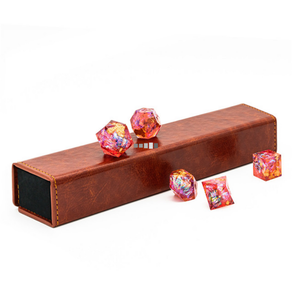 Magnetic Dice Vault - Brown Leatherette