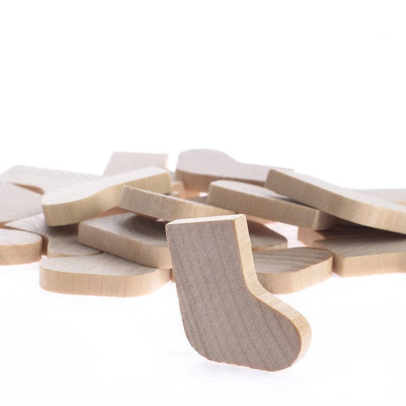 Mini Wood Holiday Cutouts - Pack of 10 - Select Shape: Gingerbread - 1-1/4" x 1-3/4" x 3/16" Thick