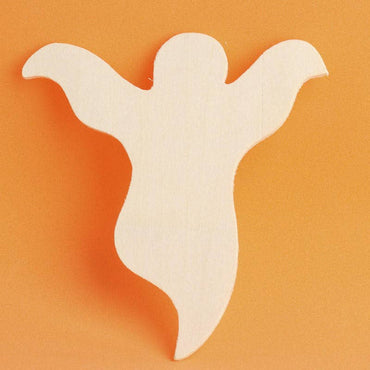 3-1/2" x 3-3/4" Unfinished Wood Halloween Ghost Cutout