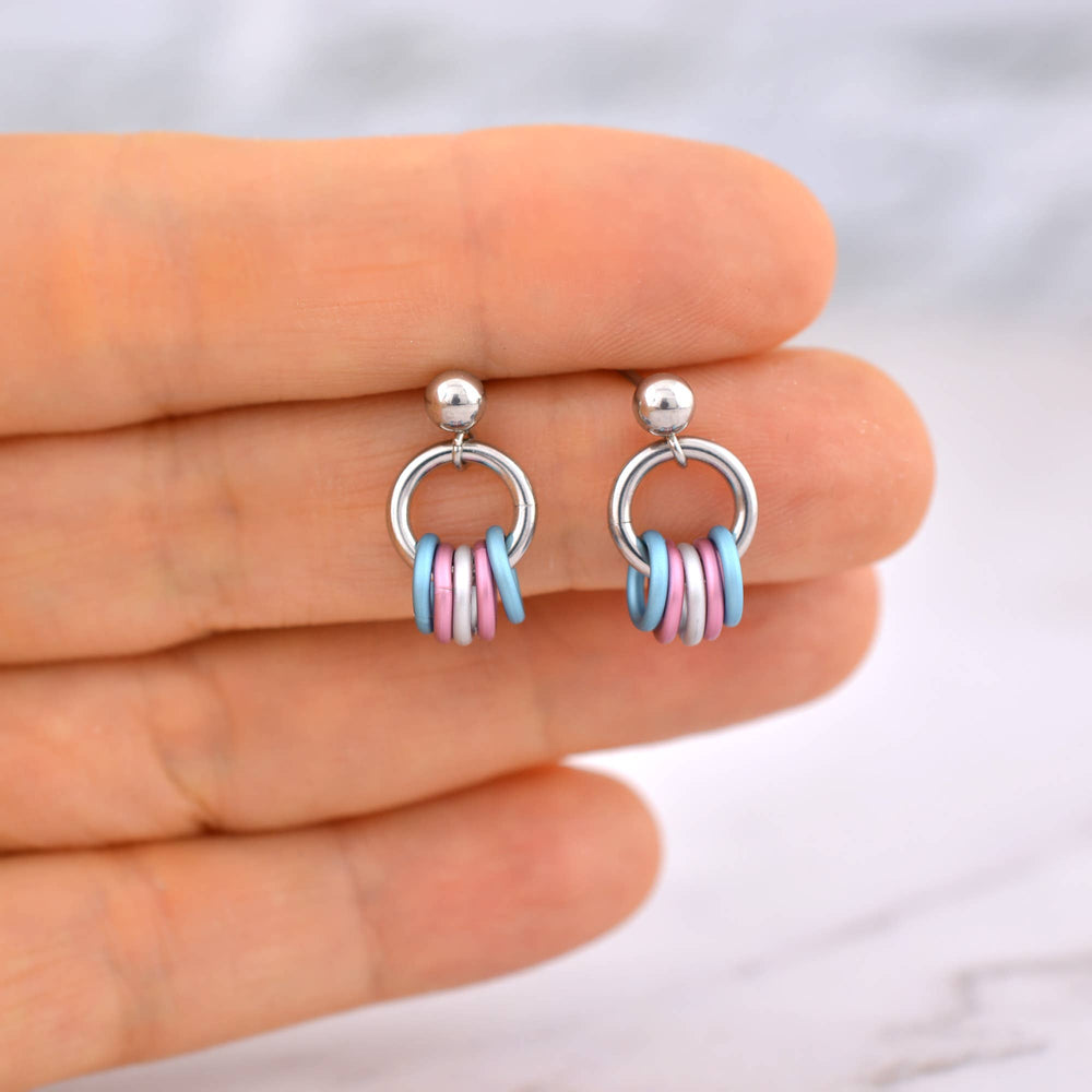 Transgender Pride - Tiny Hoop Flag Earring: Bold