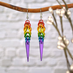 LGBTQ Rainbow Pride - Spike Earring: Mirror Spike