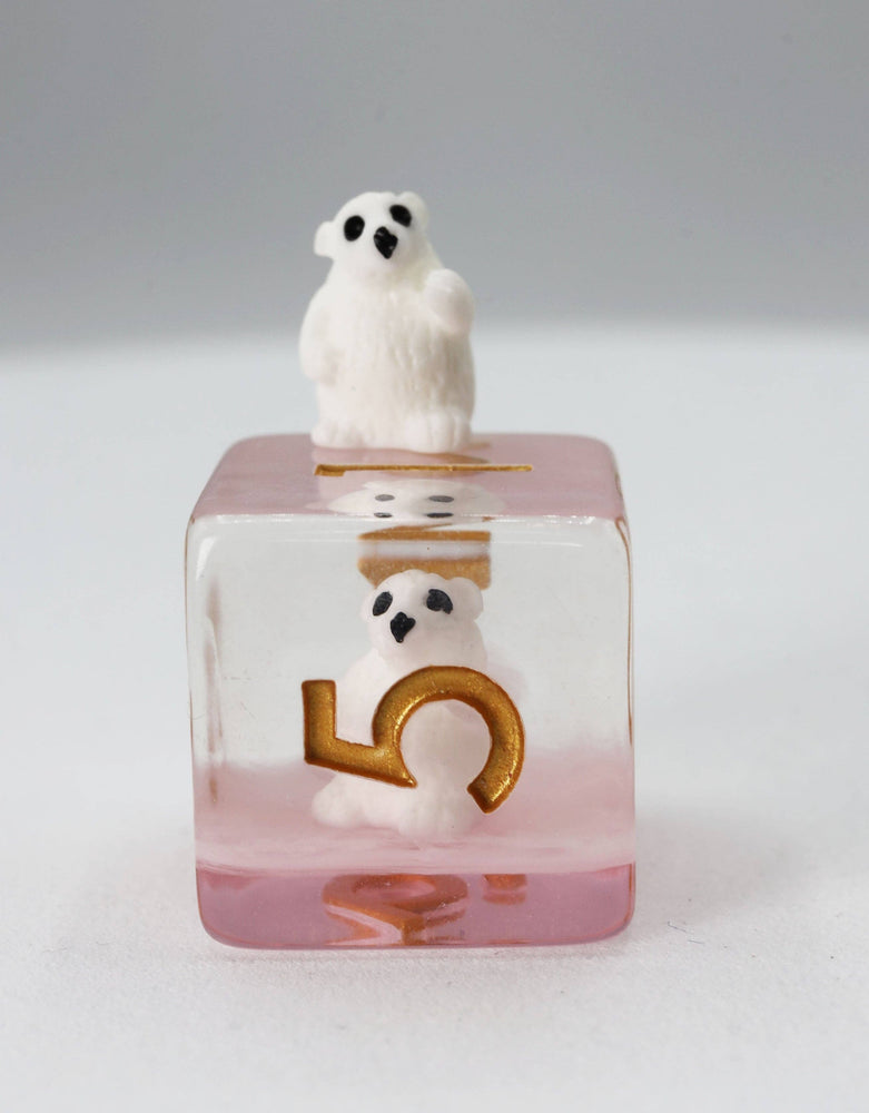 Pink Polar Bear RPG Dice Set