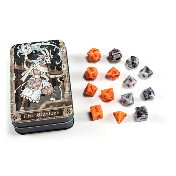 RPG Class Dice Tin - Warlock Set (14 Dice)