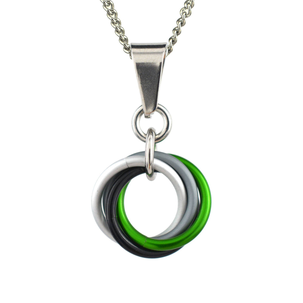 LGBTQ Pride Small Swirl Pendant - 24+ Flags: Transgender (light)