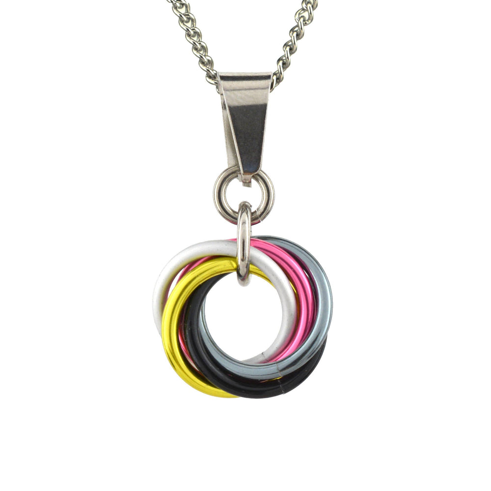LGBTQ Pride Small Swirl Pendant - 24+ Flags: Nonbinary