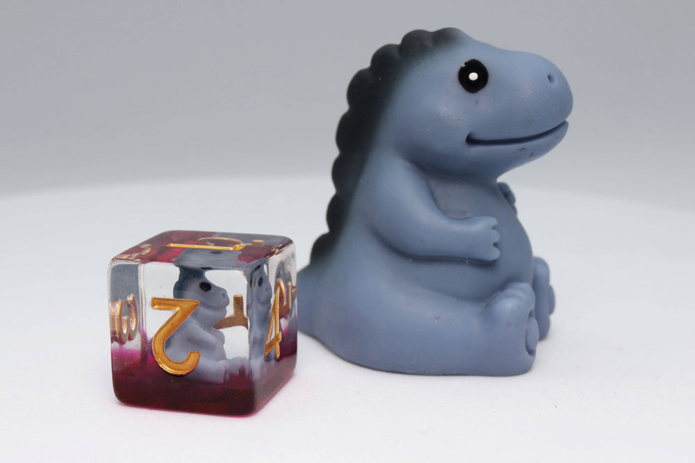 Gray T-Rex RPG Dice Set