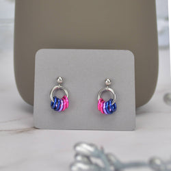 Bisexual Pride Flag - Tiny Chainmaille Earring