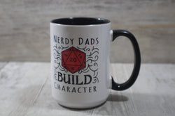 DnD Nerdy Dads //15 oz. Ceramic Mug: White Handle