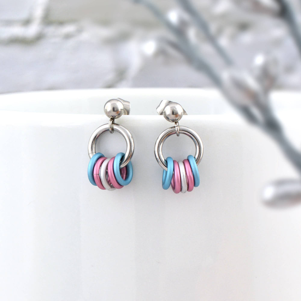 Transgender Pride - Tiny Hoop Flag Earring: Bold