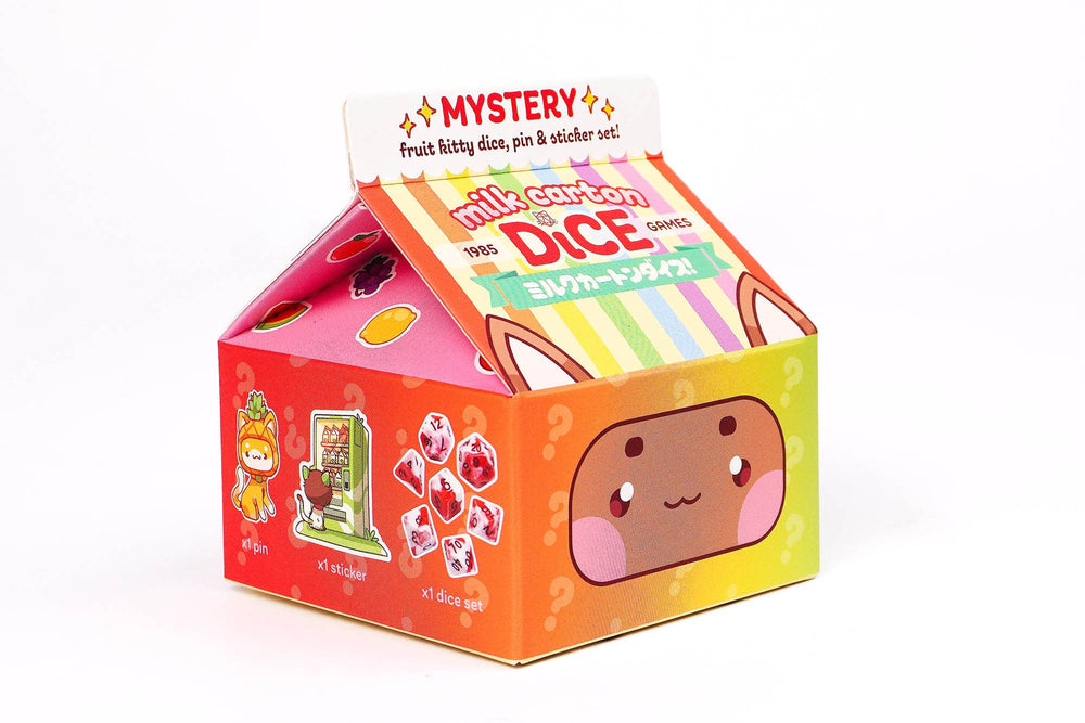Milk Carton Mystery Dice 12 Pack Different Fruit Kawaii Cats