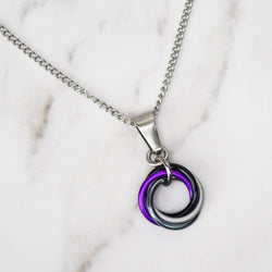 LGBTQ Pride Small Swirl Pendant - 24+ Flags: Asexual