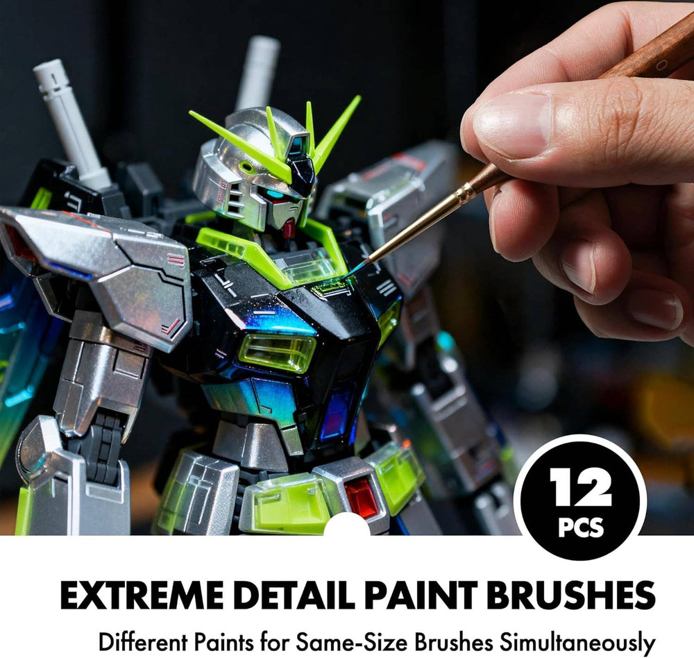 Extreme Detail Paint Brushes for Miniature, Round Tip Nylon: 10 Pcs