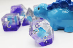 Blue Stegosaurus RPG Dice Set