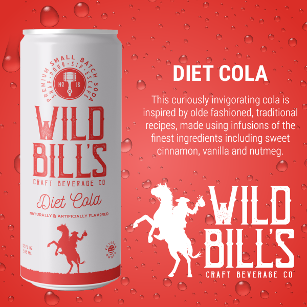 Wild Bill's - Diet Cola: Premium Zero Sugar Craft Soda