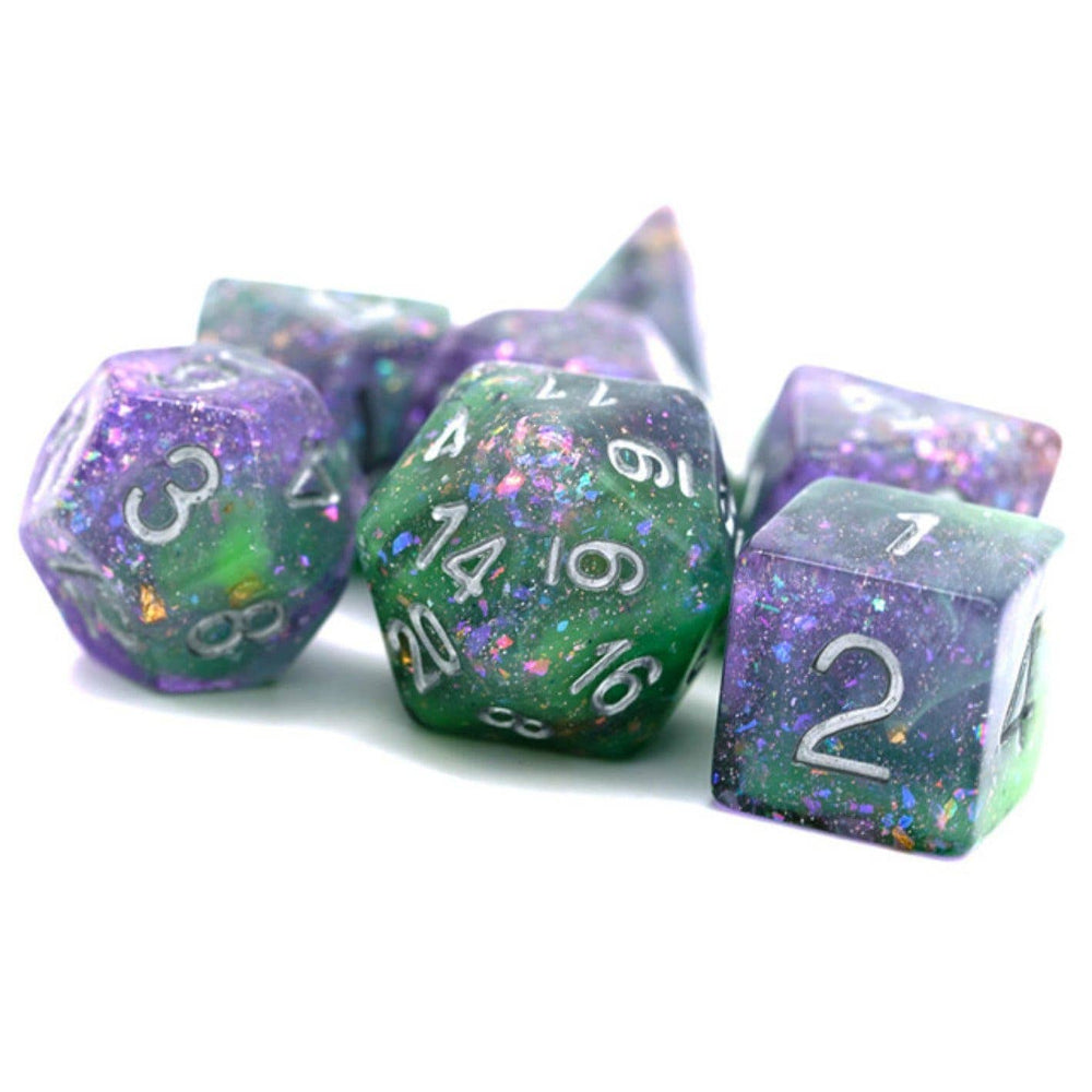 Green & Purple Seabed Treasure Dice Set