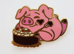 Pastry Pets: Chocolate Cake Piggy - Pin & RPG Dice Set
