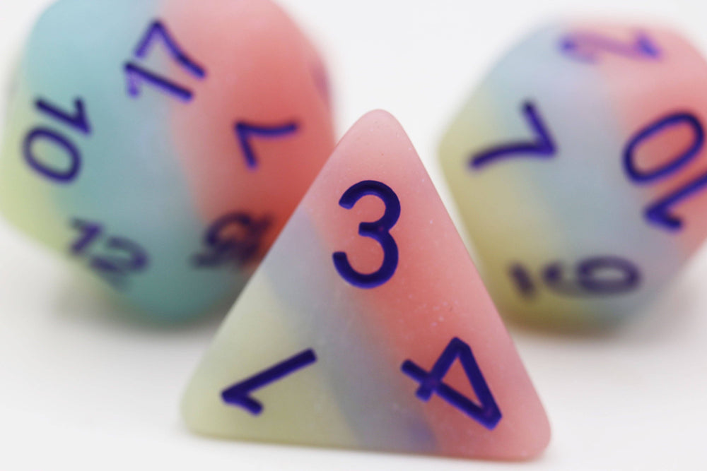Peach Snow Cone RPG Dice Set