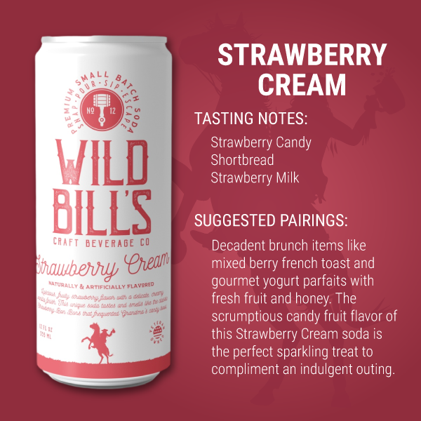 Wild Bill's - Strawberry Cream: Premium Cane Sugar Soda