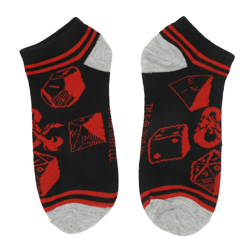 Dungeons & Dragons Logo, Verbiage, and Dice Womens Ankle Socks 5 Pack