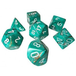 Chessex 7-Die Set Mini Marble - Oxi Copper/White