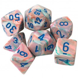 Chessex 7-Die Set Mini Festive - Pop Art/Blue