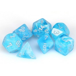 Chessex 7-Die Set Mini Luminary - Sky/Silver