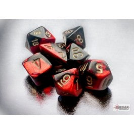 Chessex 7-Die Set Mini Gemini - Black-Red/Gold