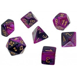 Chessex 7-Die Set Mini Gemini - Black-Purple/Gold